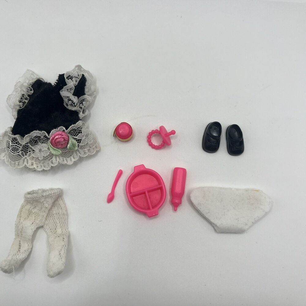 Barbie Baby Sister Kelly black velvet Dress Bunny Accessories (B1)
